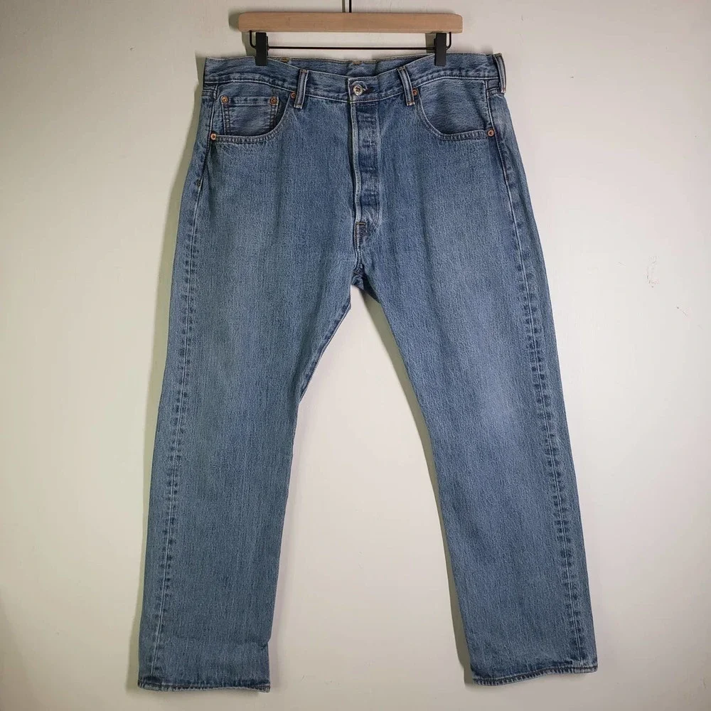 Levi's 501 Button Fly‎ Jeans 38x30 Medium Wash Cotton